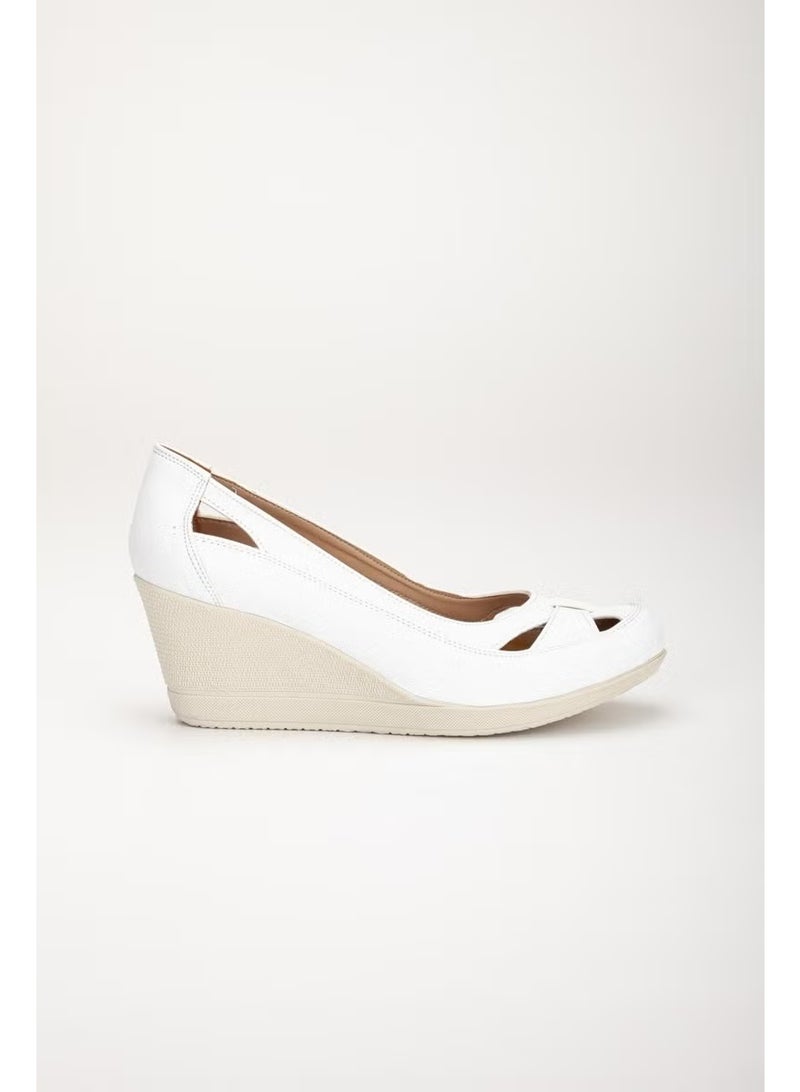 Slices Shoes Wedge Sole Orthopedic White Women's Wedge Heeled Shoes - Image 3